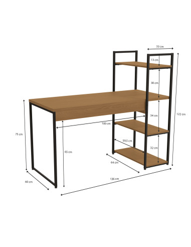 Escritorio industrial Maestranza canela