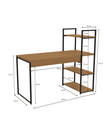 Escritorio industrial Maestranza canela