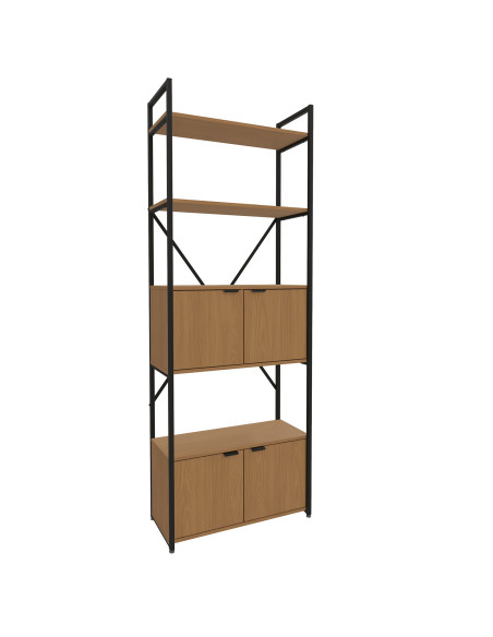 Estante industrial Flint 4 puertas canela