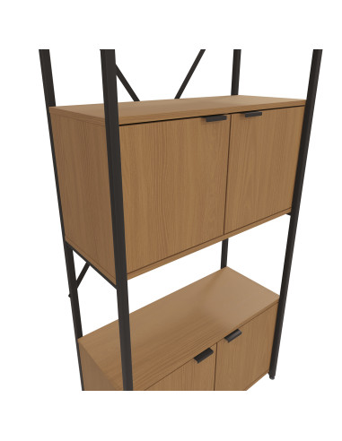 Estante industrial Flint 4 puertas canela