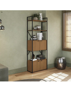 Estante industrial Flint 4 puertas canela 2