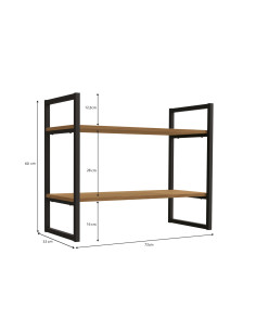 Repisa industrial Illinois 2 niveles canela 2