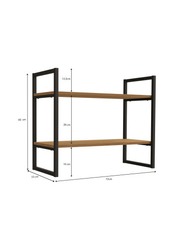 Repisa industrial Illinois 2 niveles canela