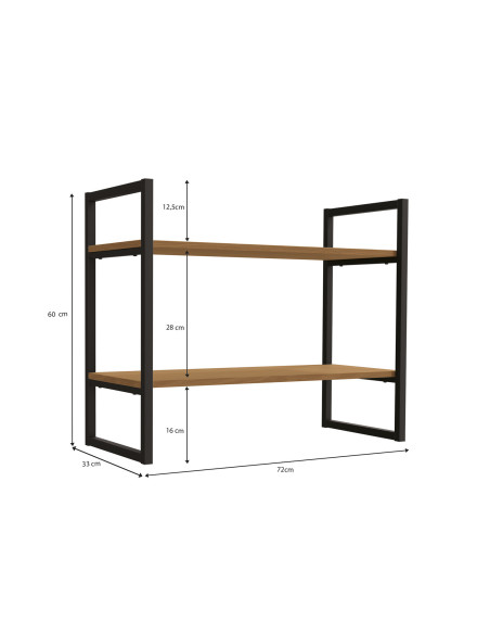 Repisa industrial Illinois 2 niveles canela