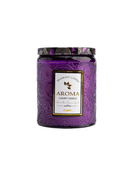Vela Frasco Morado 7x9 cm - Decoración Elegante y Acogedora