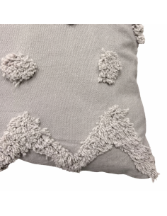 Cojín de Algodón Textura Gris 45x45cm - Decoración Hogar 2