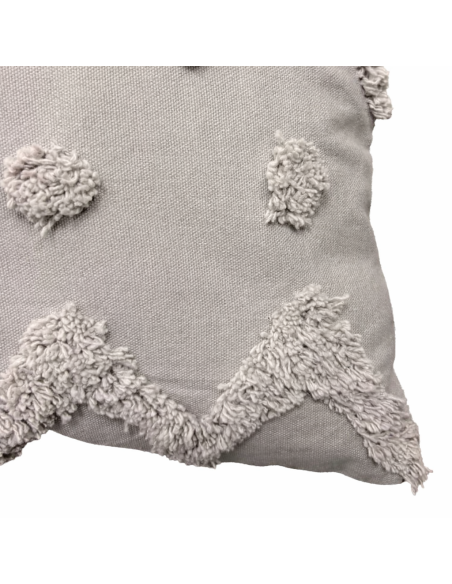 Cojín de Algodón Textura Gris 50x30 cm - Decoración Hogar