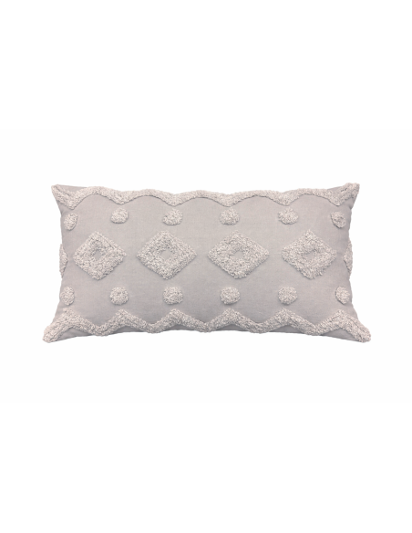 Cojín de Algodón Textura Gris 50x30 cm - Decoración Hogar