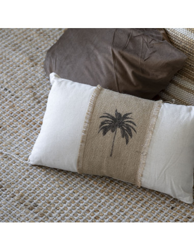 Cojín de Yute con Estampado de Palmeras 30x50cm - Decoración