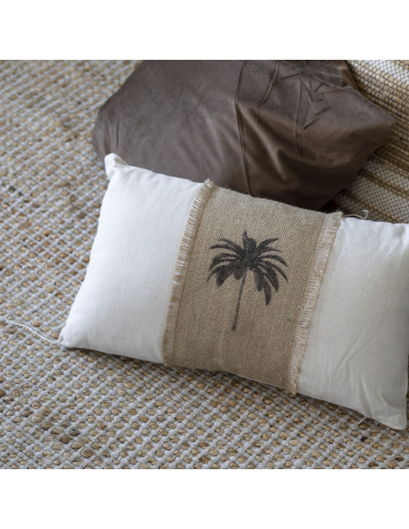Cojín de Yute con Estampado de Palmeras 30x50cm - Decoración