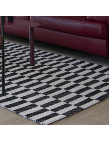 Alfombra Rila Blanco/Negro 120x180cm - Decoración Living