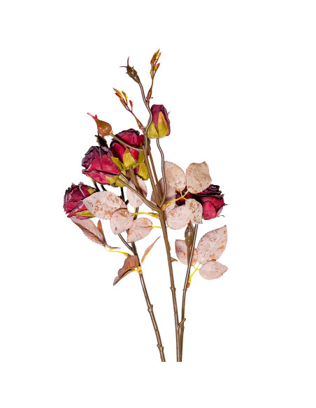 Flor Rosa Artificial Burdeo - Decoración Elegante y Natural