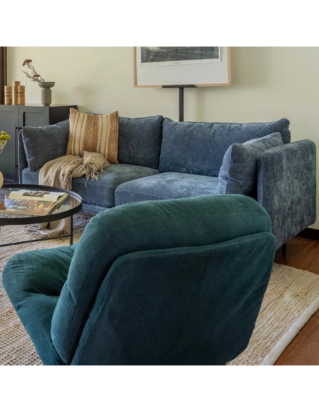 Sofá 3 Cuerpos Dayton Azul - Mueble de Living Cómodo y Duradero