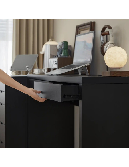 Escritorio 2 cajones Letty negro