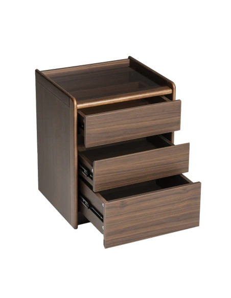 Velador 3 cajones Lucero nogal