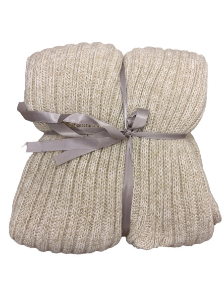 Manta Lisa Con Flecos Beige 130x170cm - Textil Hogar