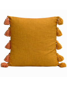 Cojín Pompones Mostaza 45x45 cm - Decoración Hogar 2