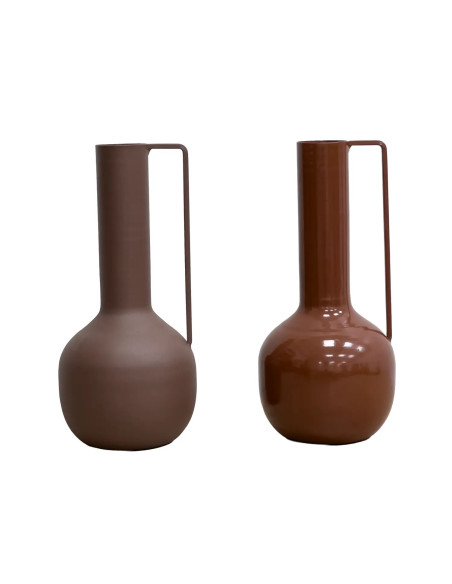 Florero Metal Lari 25cm Café - Decoración Elegante para el Hogar