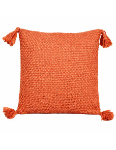 Cojín Decorativo Naranjo Con Borlas 40x40 cm - Textil Hogar