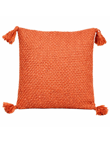 Cojín Decorativo Naranjo Con Borlas 40x40 cm - Textil Hogar