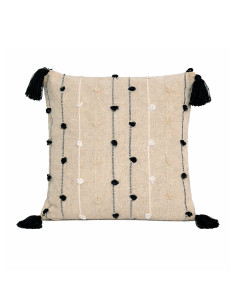 Cojín Líneas Negras Crudo 45x45cm - Decoración Moderna