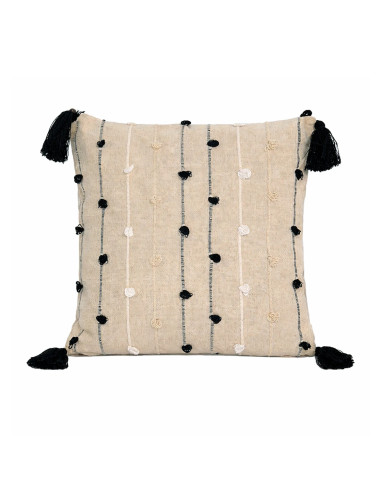 Cojín Líneas Negras Crudo 45x45cm - Decoración Moderna