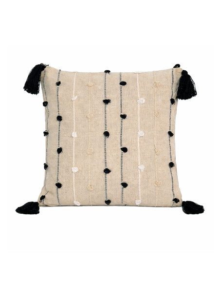 Cojín Líneas Negras Crudo 45x45cm - Decoración Moderna