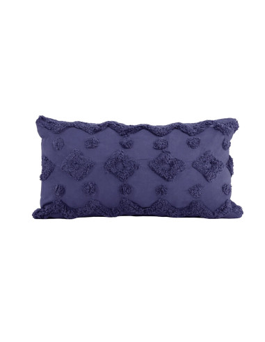 Cojín de Algodón Textura Azul 50x30cm - Decoración Hogar