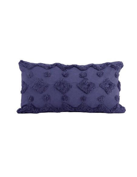 Cojín de Algodón Textura Azul 50x30cm - Decoración Hogar