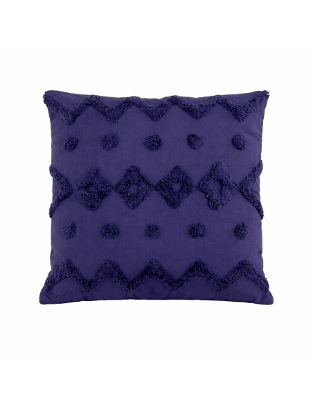 Cojín de Algodón Textura Azul 45x45 cm - Decoración Hogar