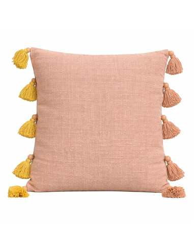 Cojín Pompones Óxido 45x45cm - Decoración Hogar Moderna