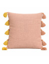Cojín Pompones Óxido 45x45cm - Decoración Hogar Moderna