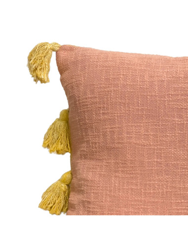 Cojín Pompones Óxido 45x45cm - Decoración Hogar Moderna
