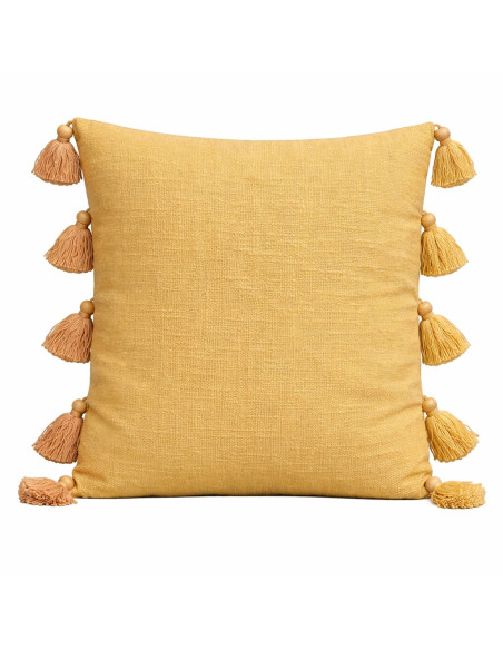 Cojín Pompones Óxido 45x45cm - Decoración Hogar Moderna