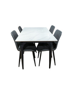 Juego comedor 4 sillas Daga gris