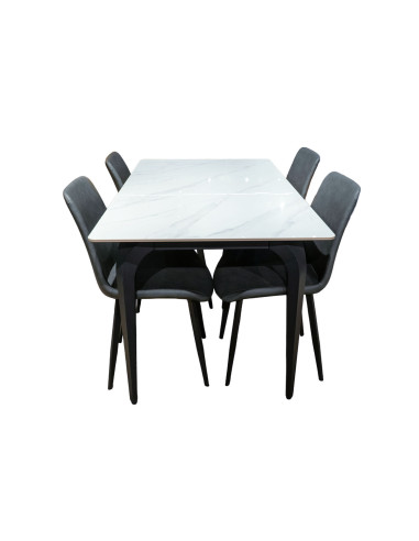 Juego comedor 4 sillas Daga gris