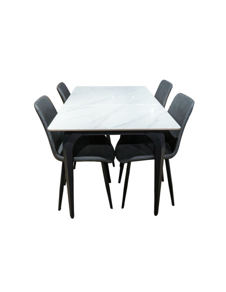 Juego comedor 4 sillas Daga gris