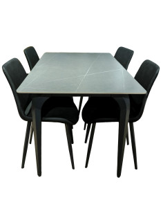 Juego comedor 4 sillas Daga gris
