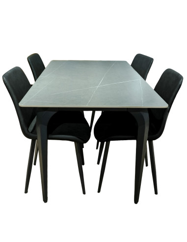 Juego comedor 4 sillas Daga gris