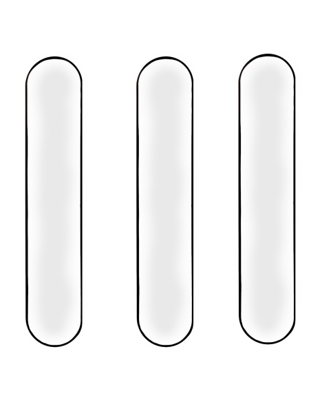 Espejos Ovalados 101x20cm Negro Set de 3 - Decoración de Pared