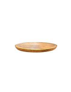 Plato de Madera con Folio Dorado 20cm - Decoración Elegante 2