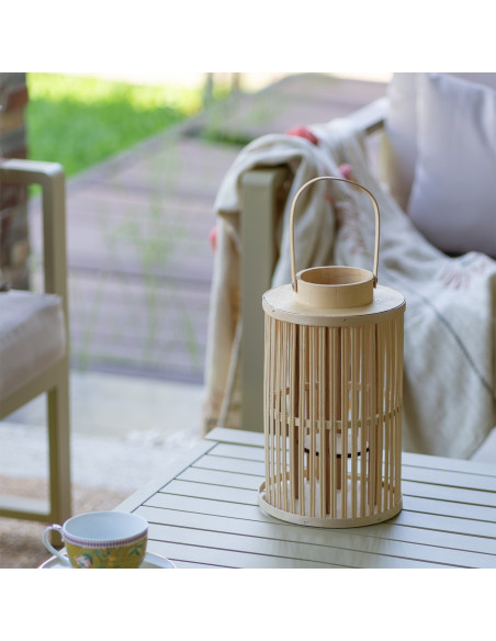Farol Mixu Bambú 30cm - Decoración Natural y Elegante