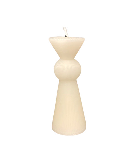Vela Acanalada Blanca 13,5cm - Decoración Elegante para el Hogar