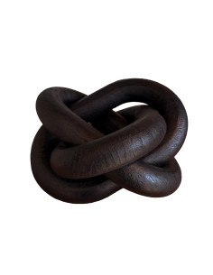 Adorno de Madera Triple 15x15cm Negro - Decoración Moderna