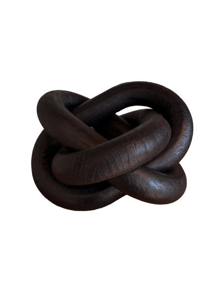 Adorno de Madera Triple 15x15cm Negro - Decoración Moderna