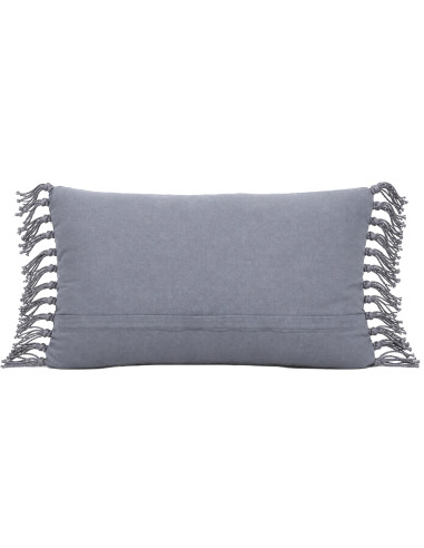 Cojín Tejido Con Flecos Gris 50x30 cm - Decoración Hogar