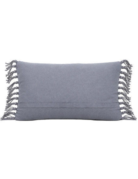 Cojín Tejido Con Flecos Gris 50x30 cm - Decoración Hogar