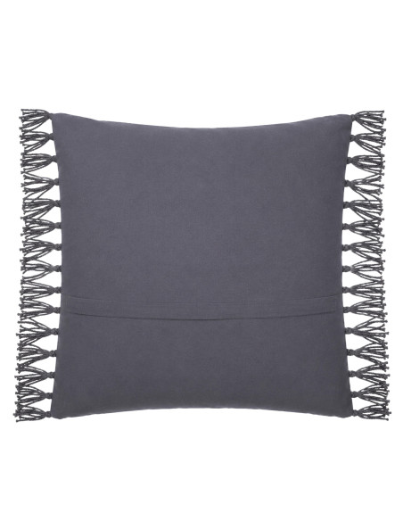 Cojín Tejido Con Flecos Gris 45x45cm - Decoración Hogar