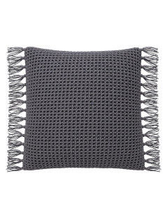 Cojín Tejido Con Flecos Gris 45x45cm - Decoración Hogar
