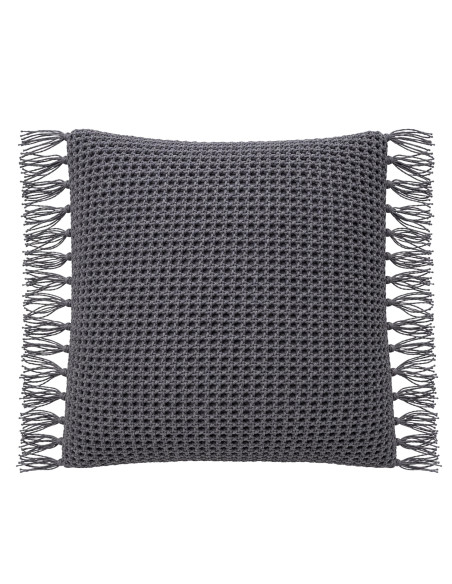 Cojín Tejido Con Flecos Gris 45x45cm - Decoración Hogar